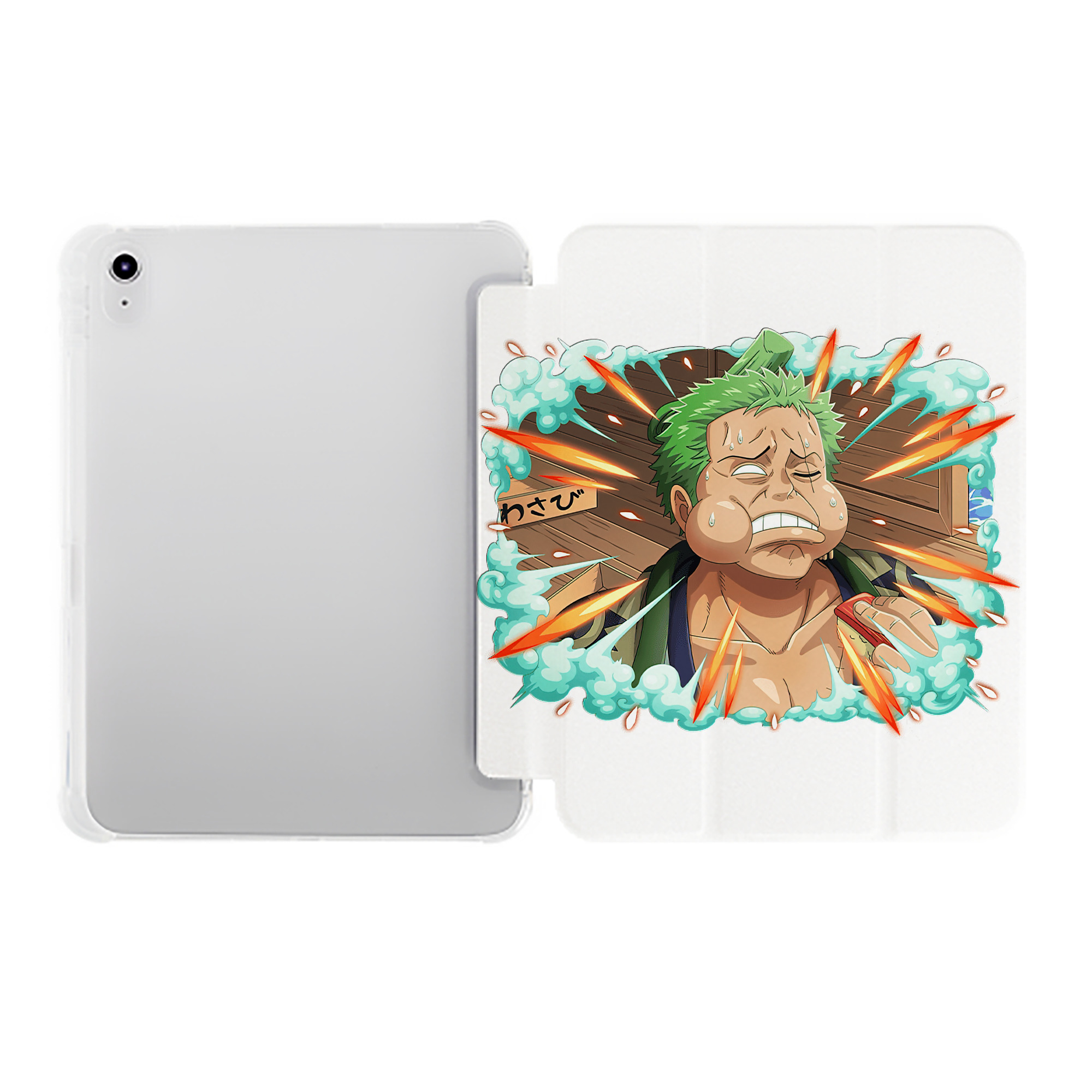 （画像用） ワンピース ロロノア・ゾロ ONE PIECE Roronoa Zoro IPad ケース ペン収納付き 三つ折りスタンド PUレザー×シリコン 対応機種9.5/10.5/10.9インチ